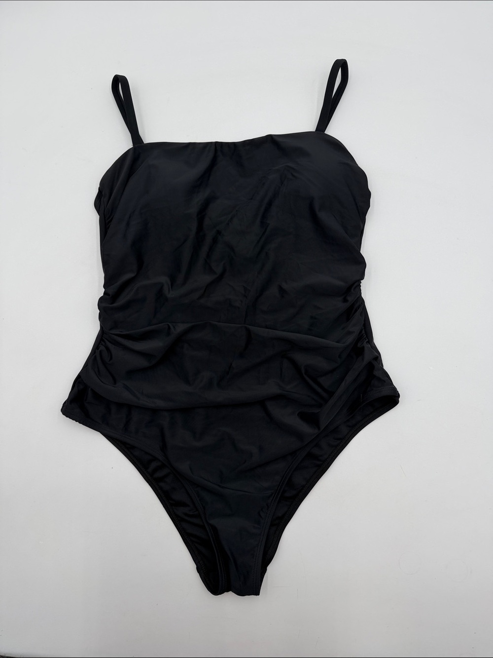 CUPSHE Straight Neckline Ruched Adjustable Straps Removable Bra Pads Swimsuit